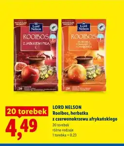 Lidl Herbatka z czerwonokrzewu afrykańskiego Lord Nelson Rooibos ze skórką pomarańczy i cynamonem oferta