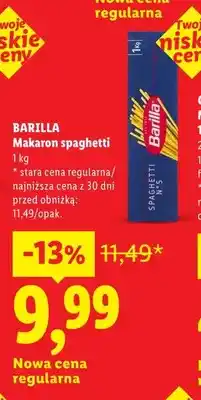 Lidl Makaron spaghetti Barilla oferta