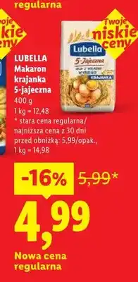 Lidl Makaron krajanka 5-jajeczna Lubella oferta
