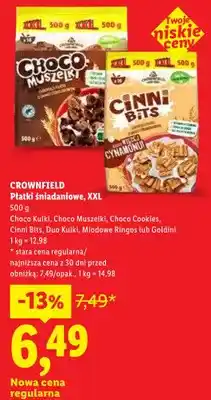 Lidl Płatki śniadaniowe XXL Choco Kulki CROWNFIELD oferta