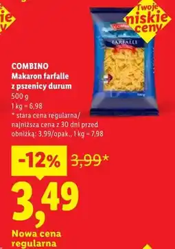 Lidl Makaron COMBINO farfalle z pszenicy durum oferta