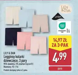 ALDI Legginsy kolarki dziewczęce LILY & DAN 3-pak oferta