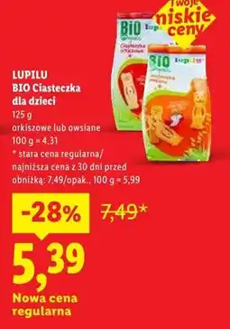 Lidl Ciasteczka dla dzieci owsiane Lupilu BIO oferta