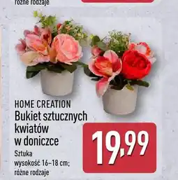 ALDI Bukiet sztucznych kwiatów w doniczce HOME CREATION wysokość 16-18cm oferta