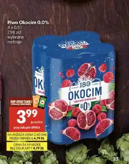 Delikatesy Centrum Piwo bezalkoholowe Okocim 0.0% Granat z maliną 4-pak oferta