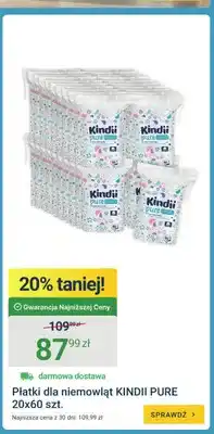 ERLI Płatki dla niemowląt Kindii Pure 20-pak 60szt oferta