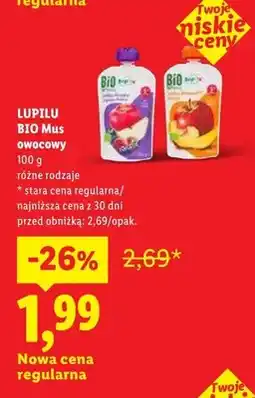 Lidl Mus owocowy Lupilu BIO oferta
