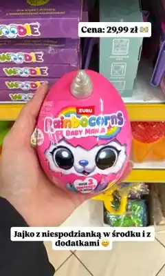 Dino Jajko z niespodzianką w środku i z dodatkami ZURU Rainbocorns Baby Mania oferta