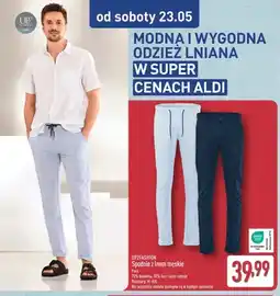 ALDI Spodnie z lnem męskie UP2FASHION oferta