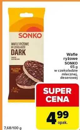 Carrefour Express Wafle ryżowe SONKO 65 g w czekoladzie mlecznej, deserowej oferta