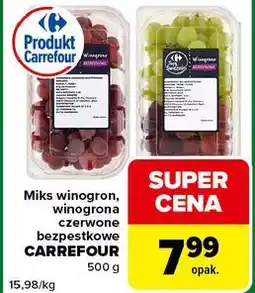 Carrefour Express Miks winogron, winogrona czerwone bezpestkowe CARREFOUR oferta