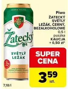 Carrefour Express Piwo ŻATECKÝ SVĚTLÝ LEŽÁK, ČERNÝ, BEZALKOHOLOWE 0,5 l puszka oferta