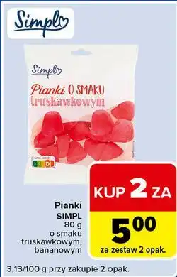 Carrefour Express Pianki SIMPL 80 g o smaku truskawkowym, bananowym oferta