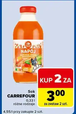Carrefour Express Sok CARREFOUR 0,33 l różne rodzaje oferta