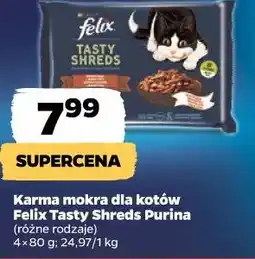 Netto Karma mokra dla kotów Felix Tasty Shreds Purina (różne rodzaje) oferta
