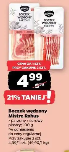 Netto Boczek wędzony Mistrz Rohus parzony surowy plastry oferta