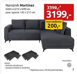 Black Red White Narożnik Martinez S260xG215xW90cm pow. spania: 142x217cm oferta
