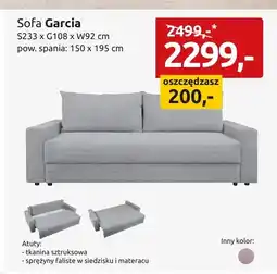 Black Red White Sofa Garcia S233xG108xW92cm pow. spania: 150x195cm oferta