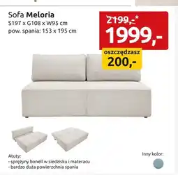 Black Red White Sofa Meloria S197xG108xW95cm pow. spania: 153x195cm oferta