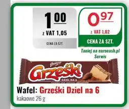 Eurocash Wafel: Grześki Dziel na 6 kakaowe oferta