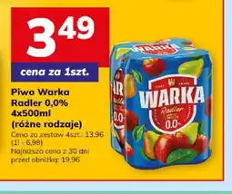 Hitpol Piwo bezalkoholowe Warka Radler 0,0% 4-pak oferta