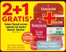 Polomarket Salami, Boczek surowy wędzony lub Szynka Basiuni Sokołów oferta