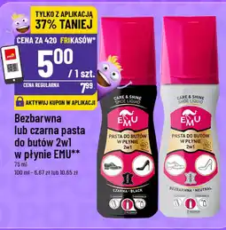 Polomarket Bezbarwna lub czarna pasta do butów 2w1 w płynie EMU oferta