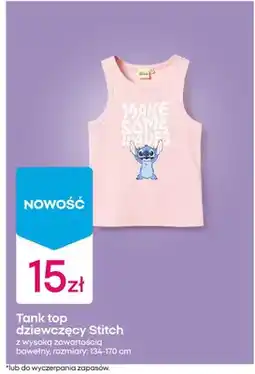 Pepco Tank top dziewczęcy Stitch z wysoką zawartością bawełny rozmiary 134-170cm oferta