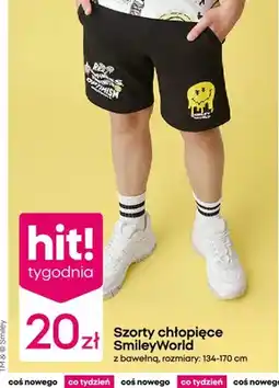Pepco Szorty chłopięce SmileyWorld z bawełną rozmiary 134-170cm oferta
