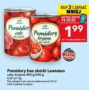 Pomidory bez skórki Lewiatan krojone