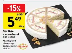Intermarche Ser Brie z orzechami President oferta