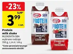 Intermarche Protein milk shake truskawka Mlekovita SBA wybrane rodzaje oferta
