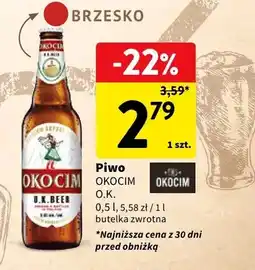 Intermarche Piwo Okocim O.K. butelka zwrotna oferta