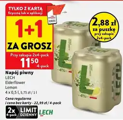 Intermarche Napój piwny Lech Elderflower Lemon 4-pak oferta