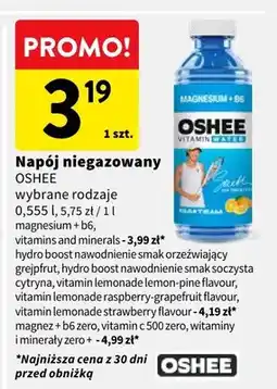 Intermarche Napój niegazowany Oshee magnesium+b6 wybrane rodzaje oferta
