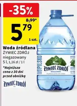 Intermarche Woda źródlana Żywiec Zdrój niegazowany oferta