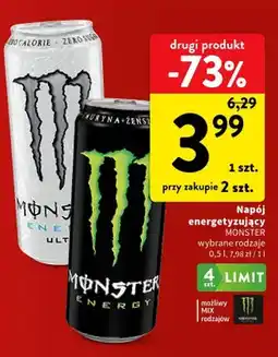 Intermarche Napój energetyzujący Monster wybrane rodzaje oferta