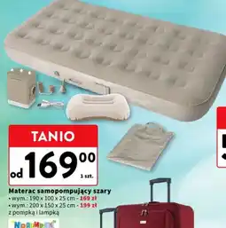 Intermarche Materac samopompujący szary Norimpex 200x150x25cm z pompką i lampką oferta