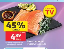 Auchan Łosoś norweski świeży filet kawałki oferta