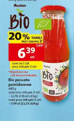Auchan Bio passata pomidorowa Auchan oferta