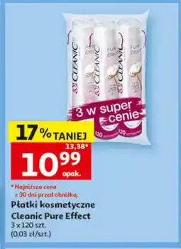 Auchan Płatki kosmetyczne Cleanic Pure Effect 3-pak oferta