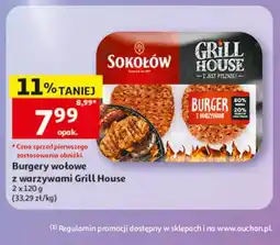 Auchan Burgery wołowe z warzywami Sokołów Grill House oferta