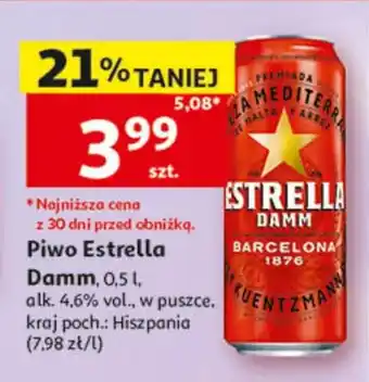 Auchan Piwo Estrella Damm oferta