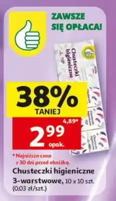 Auchan Chusteczki higieniczne 3-warstwowe oferta