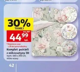 Auchan Komplet pościeli z mikrosatyny 3D 160x200cm oferta
