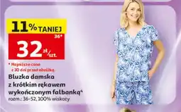 Auchan Bluzka damska z krótkim rękawem wykończonym falbanką oferta