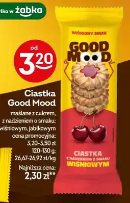 Żabka Ciastka Good Mood maślane z cukrem, z nadzieniem o smaku: wiśniowym, jabłkowym oferta