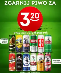 Żabka PIWO ZA 3,20* przy zakupie 6 puszek dotyczy tych samych piw oferta