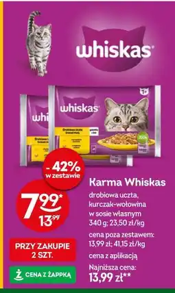 Żabka Karma Whiskas drobiowa uczta, kurczak-wołowina w sosie własnym oferta