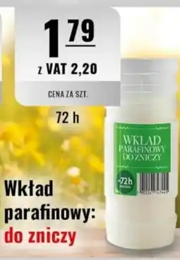 Eurocash Wkład parafinowy: do zniczy 72 h oferta
